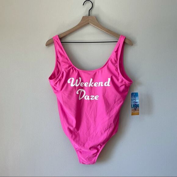 Rue Bleu by Rue21 Hot Pink Weekend Daze One Piece - Picture 2 of 6